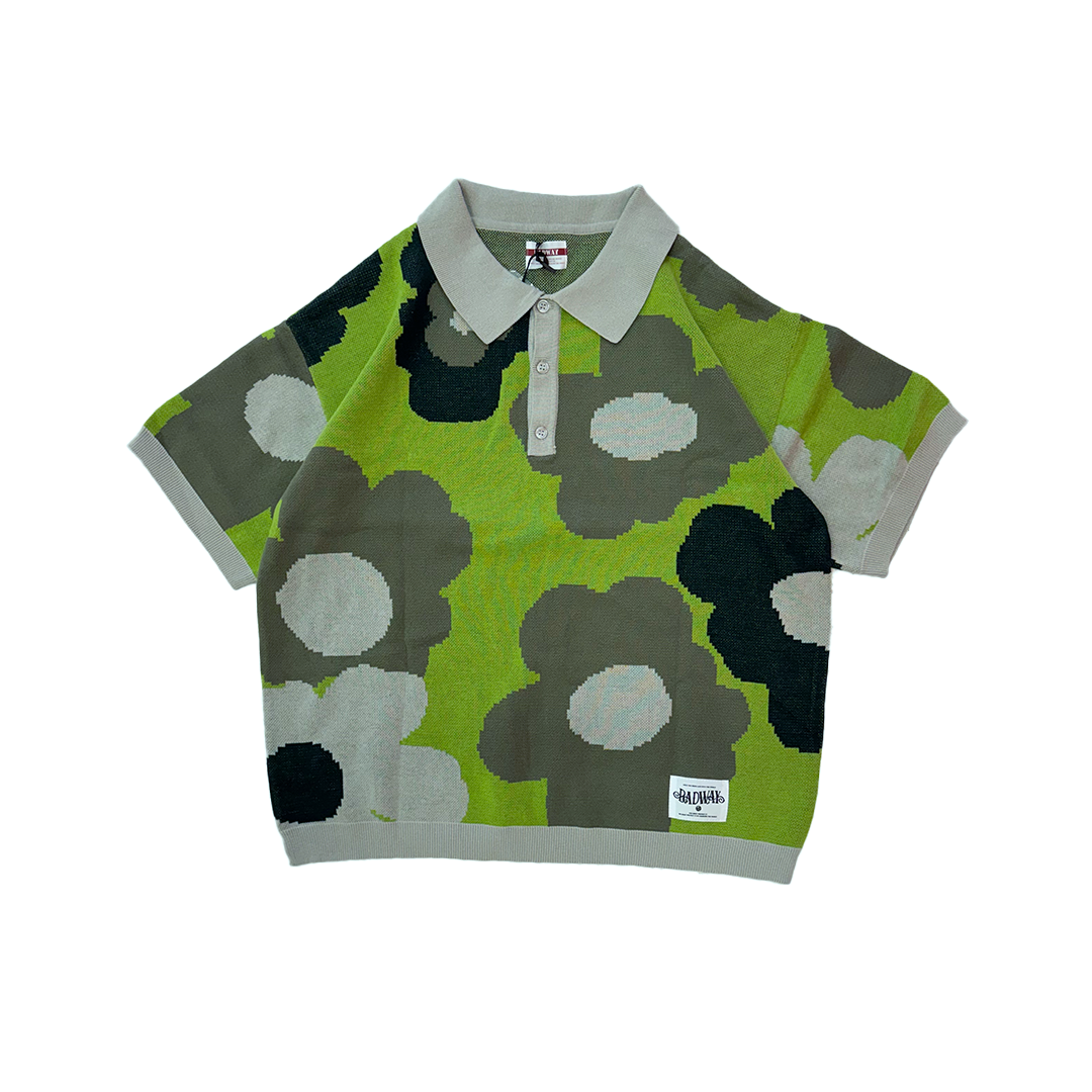 BADWAY Flower Knit Polo (L)