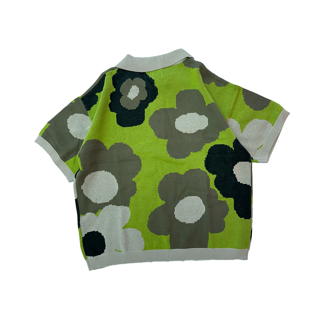 BADWAY Flower Knit Polo (L)