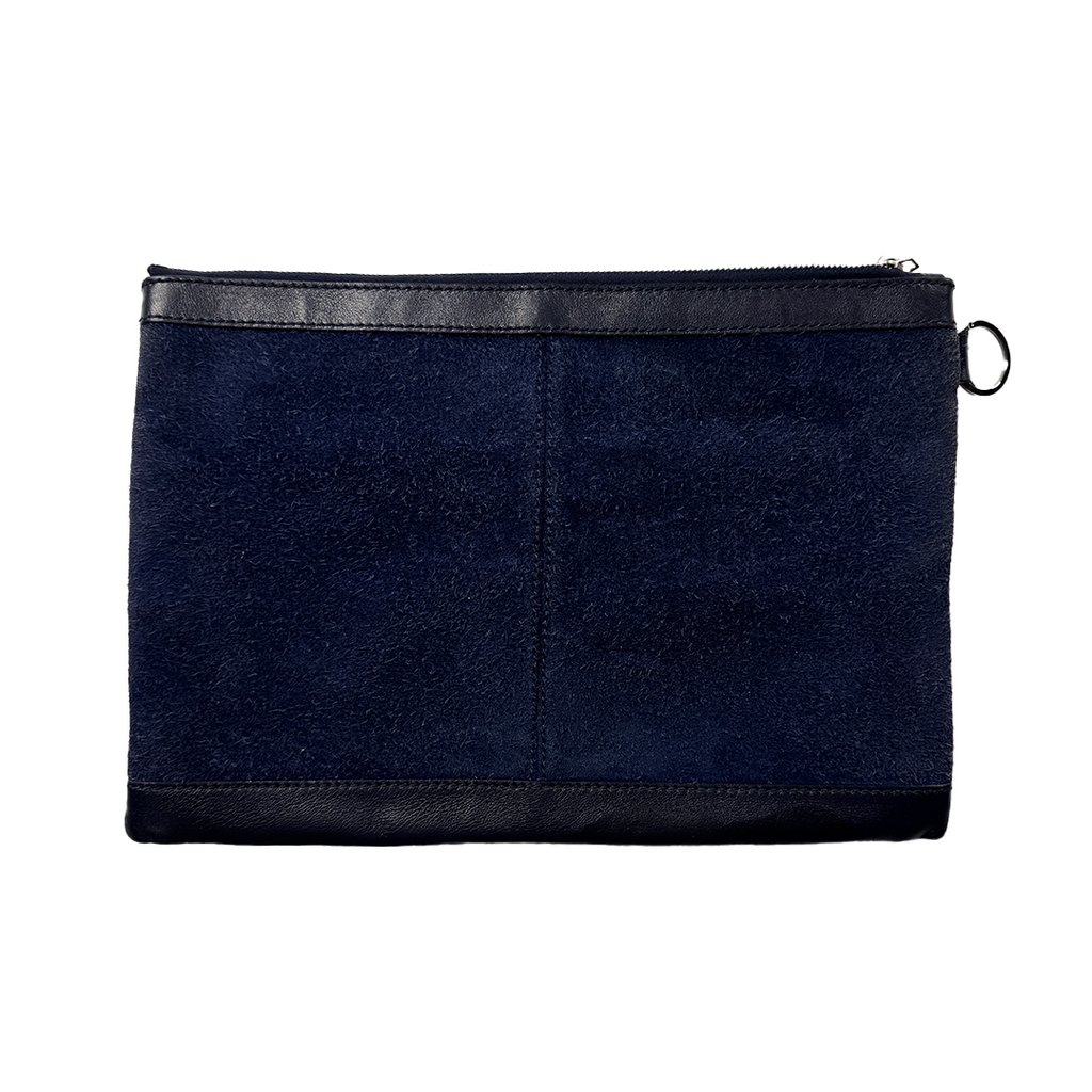 Balenciaga Pochette City Clip Blue Suede