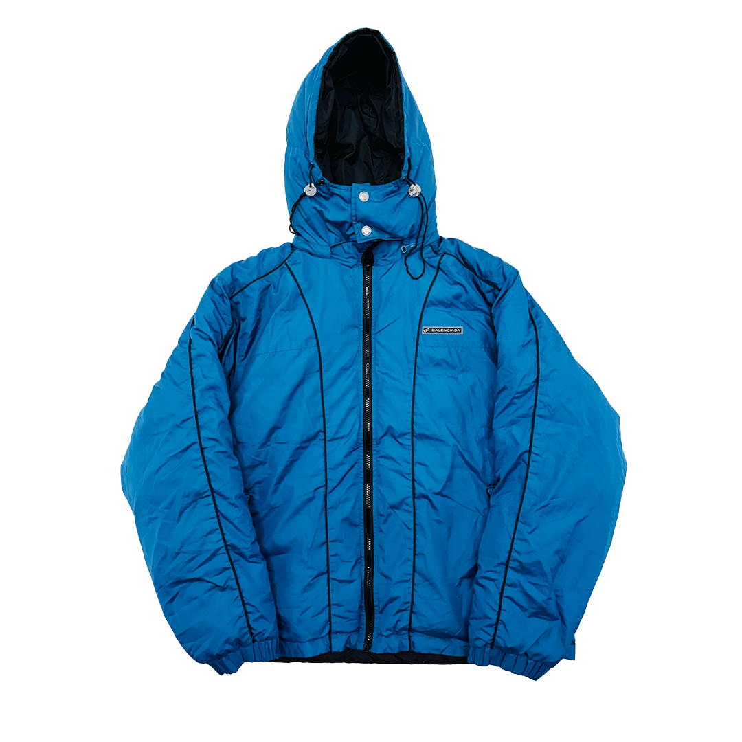Balenciaga Reversible Vintage Black and Blue Puffer Jacket (180/92A - S)