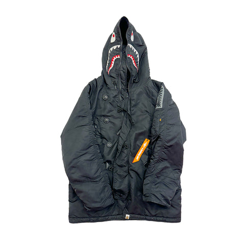 Bape x Alpha Industries N-3B Shark Full Zip Hoodie Jacket (L)