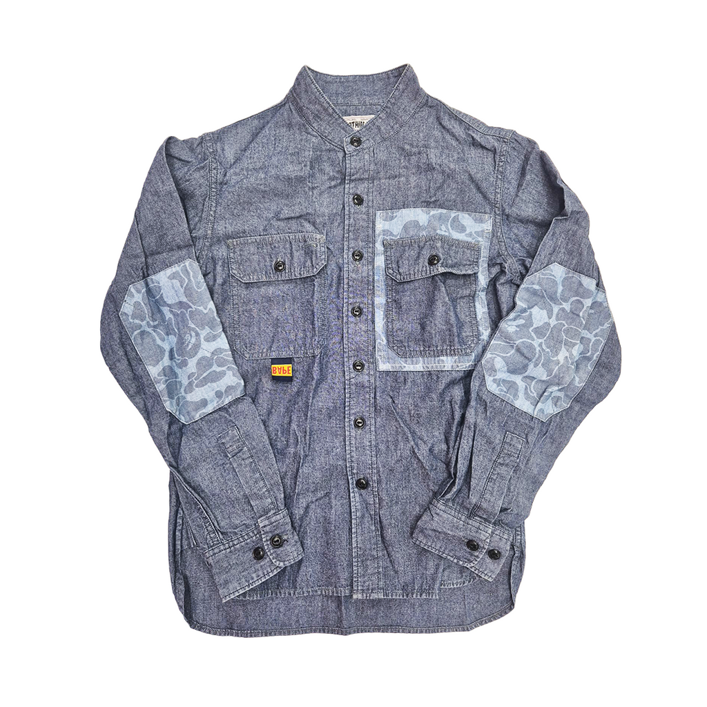 BAPE Camo Vintage Blue Long Sleeve Shirt (S)