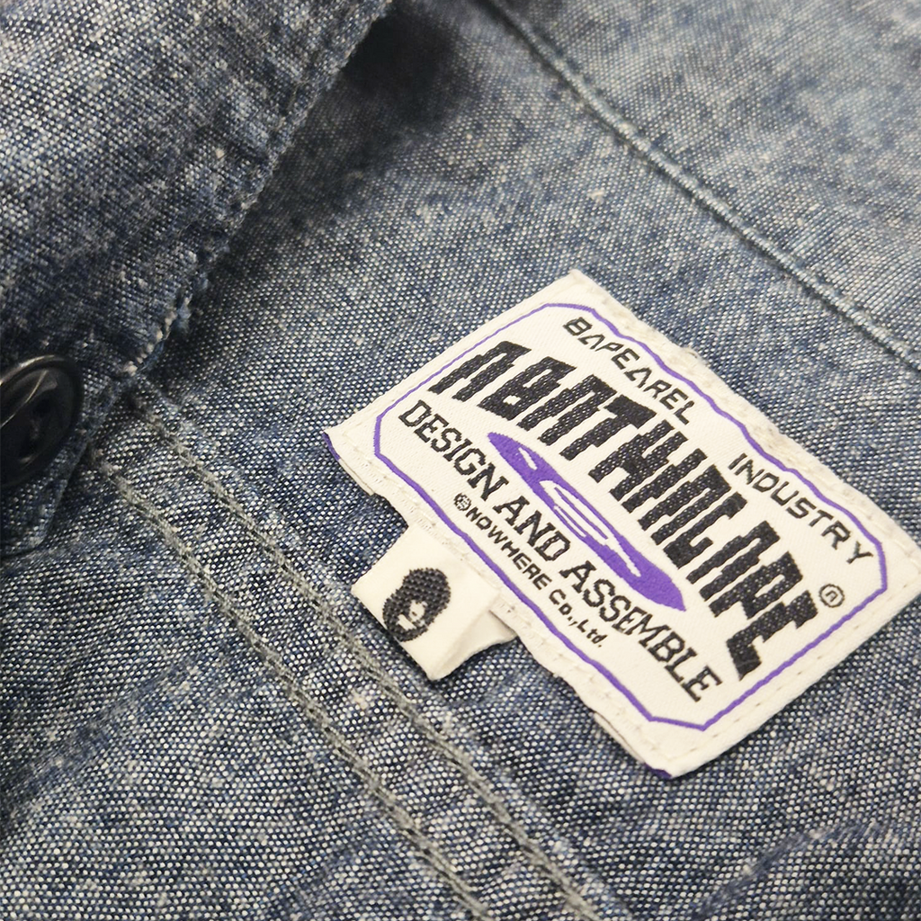BAPE Camo Vintage Blue Long Sleeve Shirt (S)