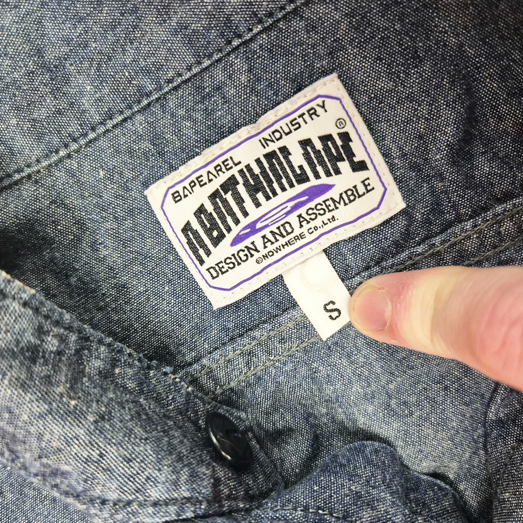 BAPE Camo Vintage Blue Long Sleeve Shirt (S)