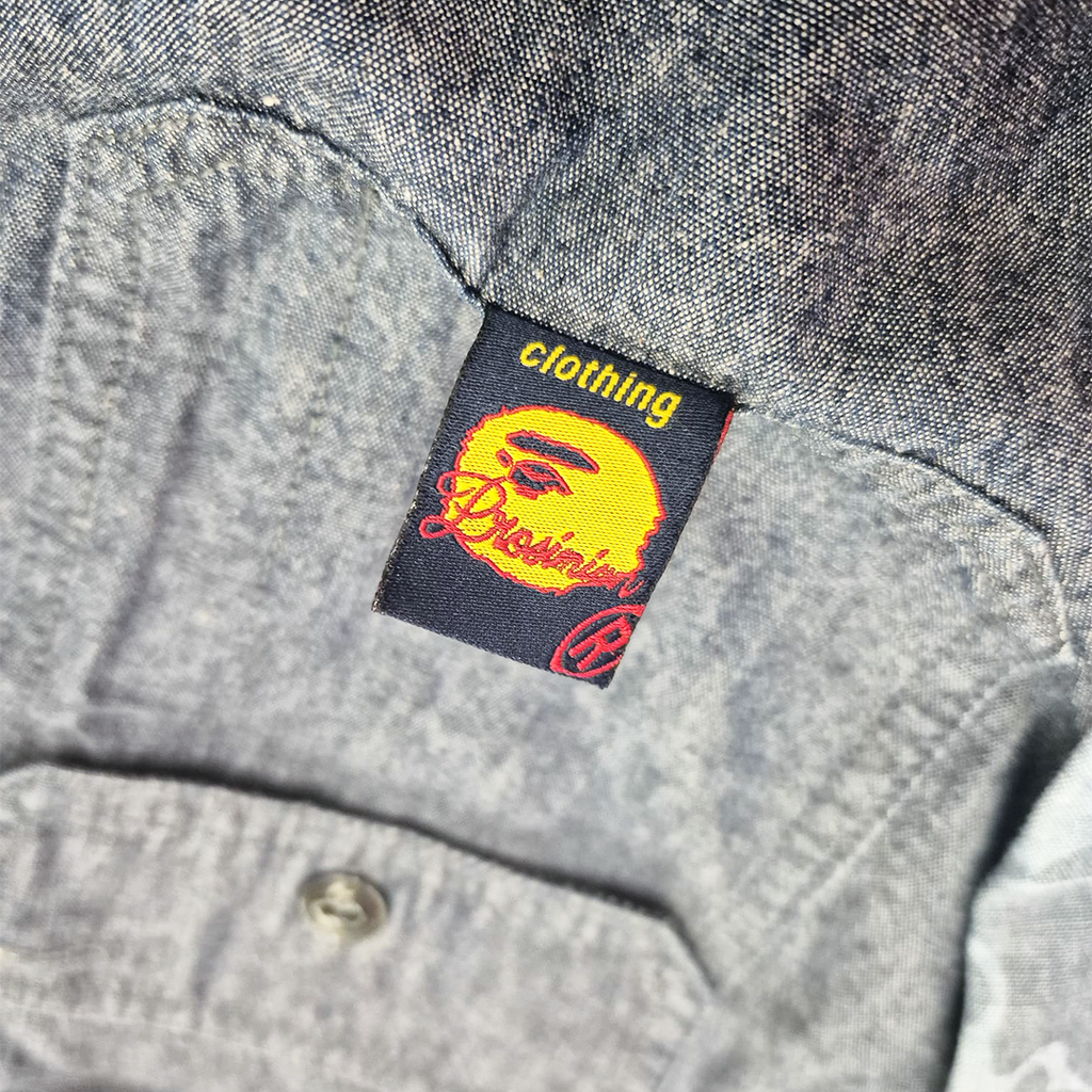 BAPE Camo Vintage Blue Long Sleeve Shirt (S)