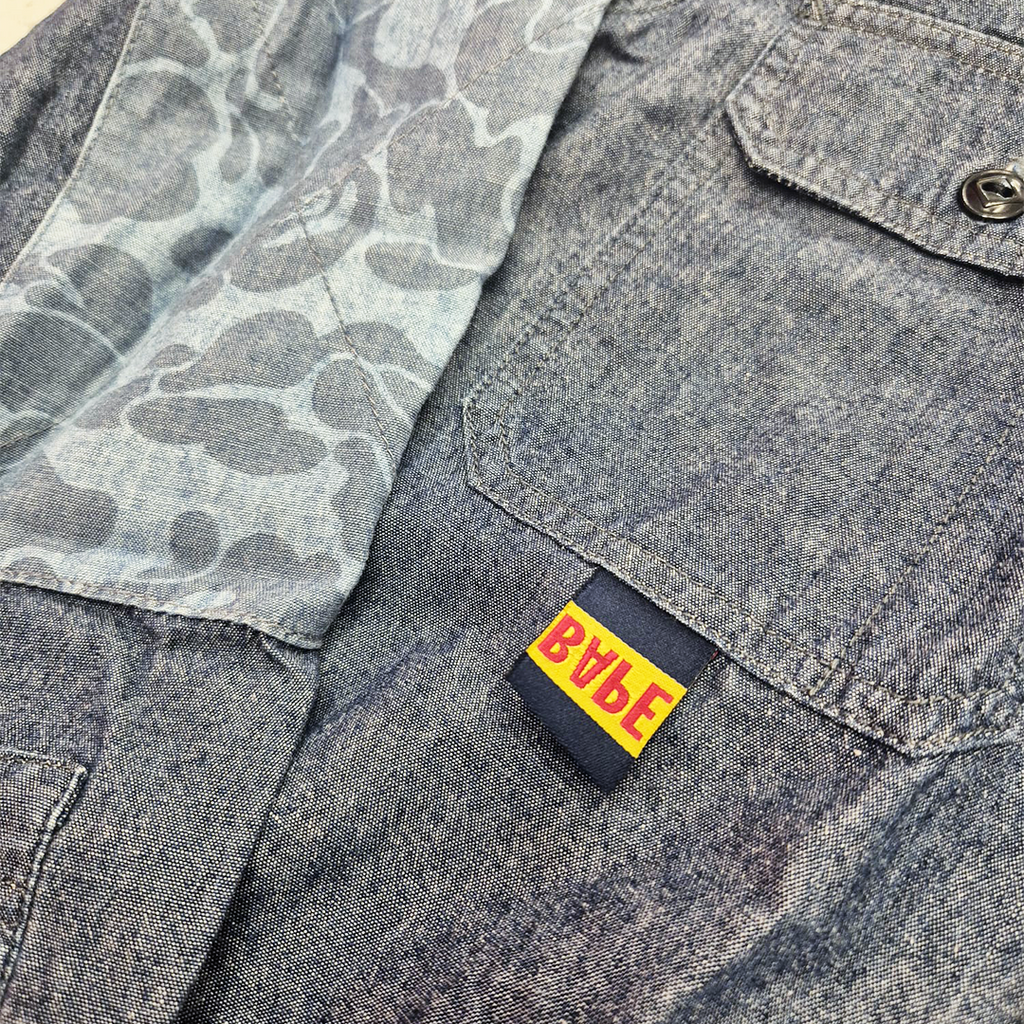 BAPE Camo Vintage Blue Long Sleeve Shirt (S)