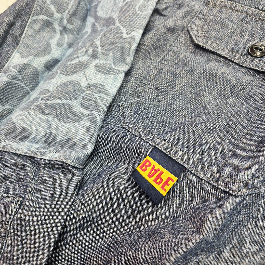 BAPE Camo Vintage Blue Long Sleeve Shirt (S)