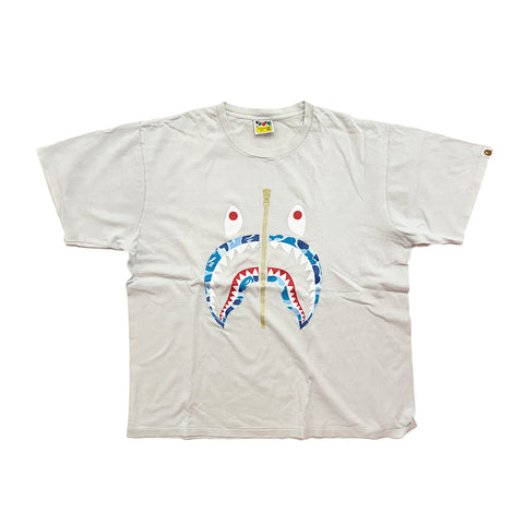 Bape Fake Zip Shark White Tee (XXL)