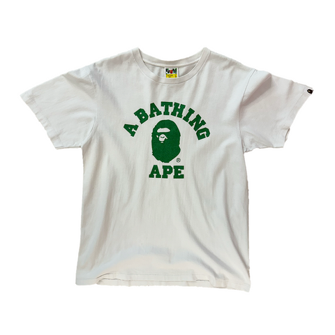 Bape College Glitter White Tee (L)