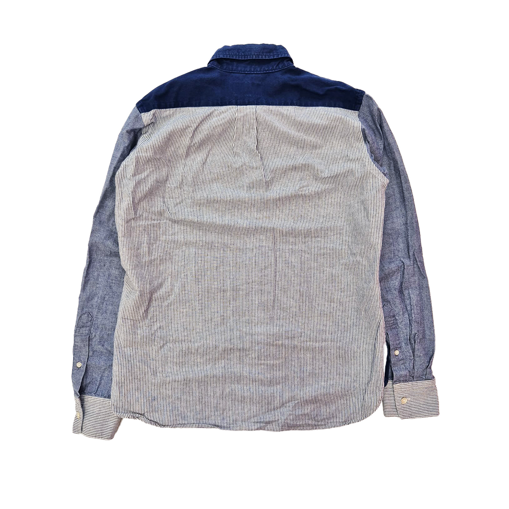 BAPE Vintage Patchwork Blue Long Sleeve Shirt (M)