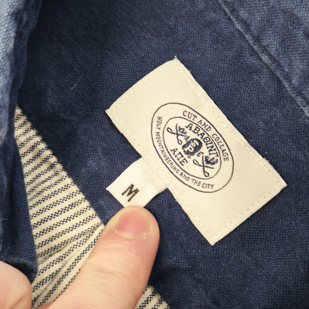 BAPE Vintage Patchwork Blue Long Sleeve Shirt (M)