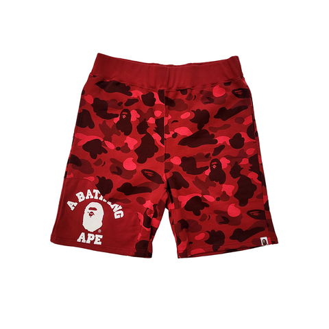 BAPE Color Camo Cutting Sweat Short Red (XL)