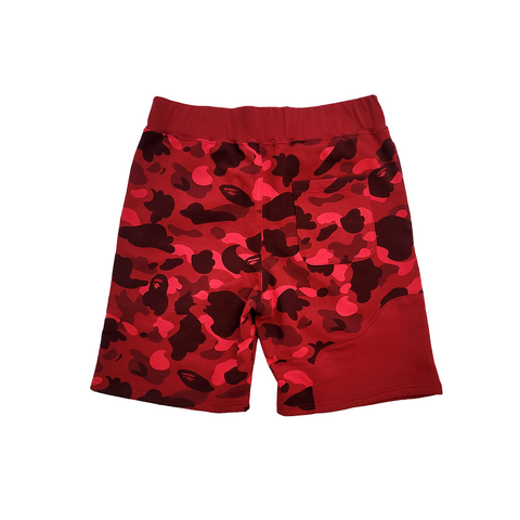 BAPE Color Camo Cutting Sweat Short Red (XL)