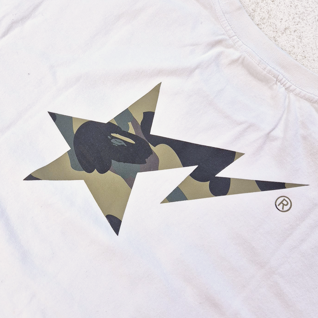 BAPE Camo Bapesta White Tee (L)