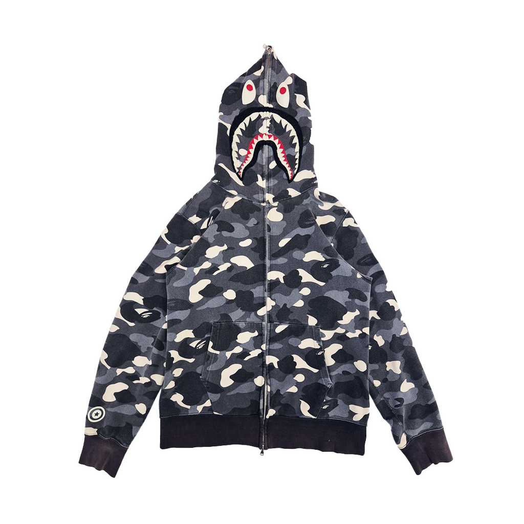 BAPE Glow in the Dark City Camo Full Zip Shark Hoodie (L)
