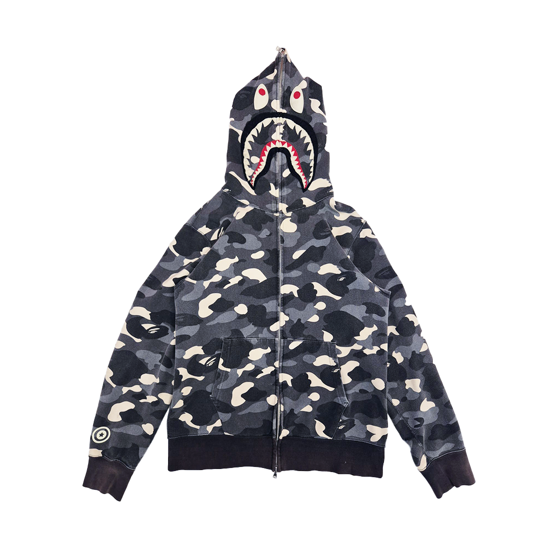 BAPE Glow in the Dark City Camo Full Zip Shark Hoodie (L)