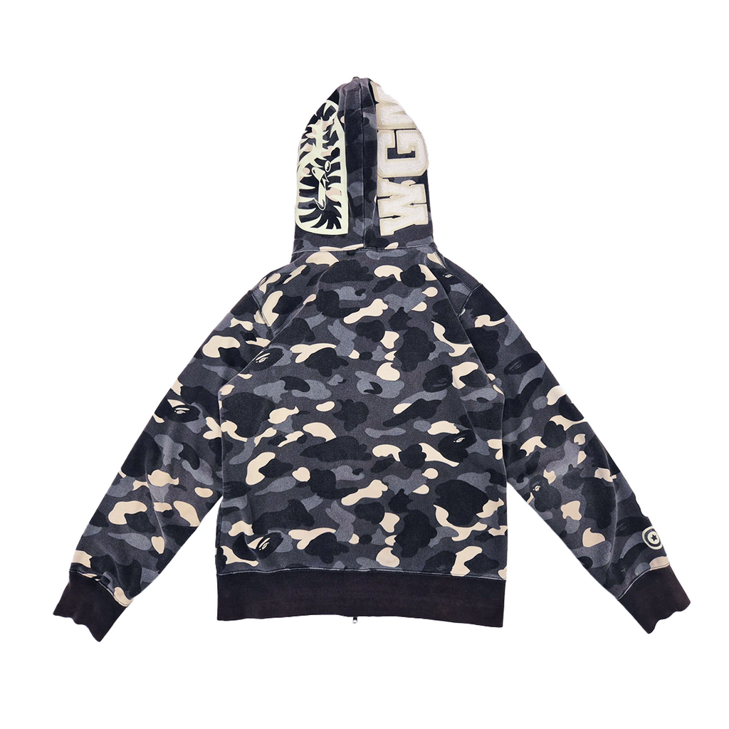 BAPE Glow in the Dark City Camo Full Zip Shark Hoodie (L)