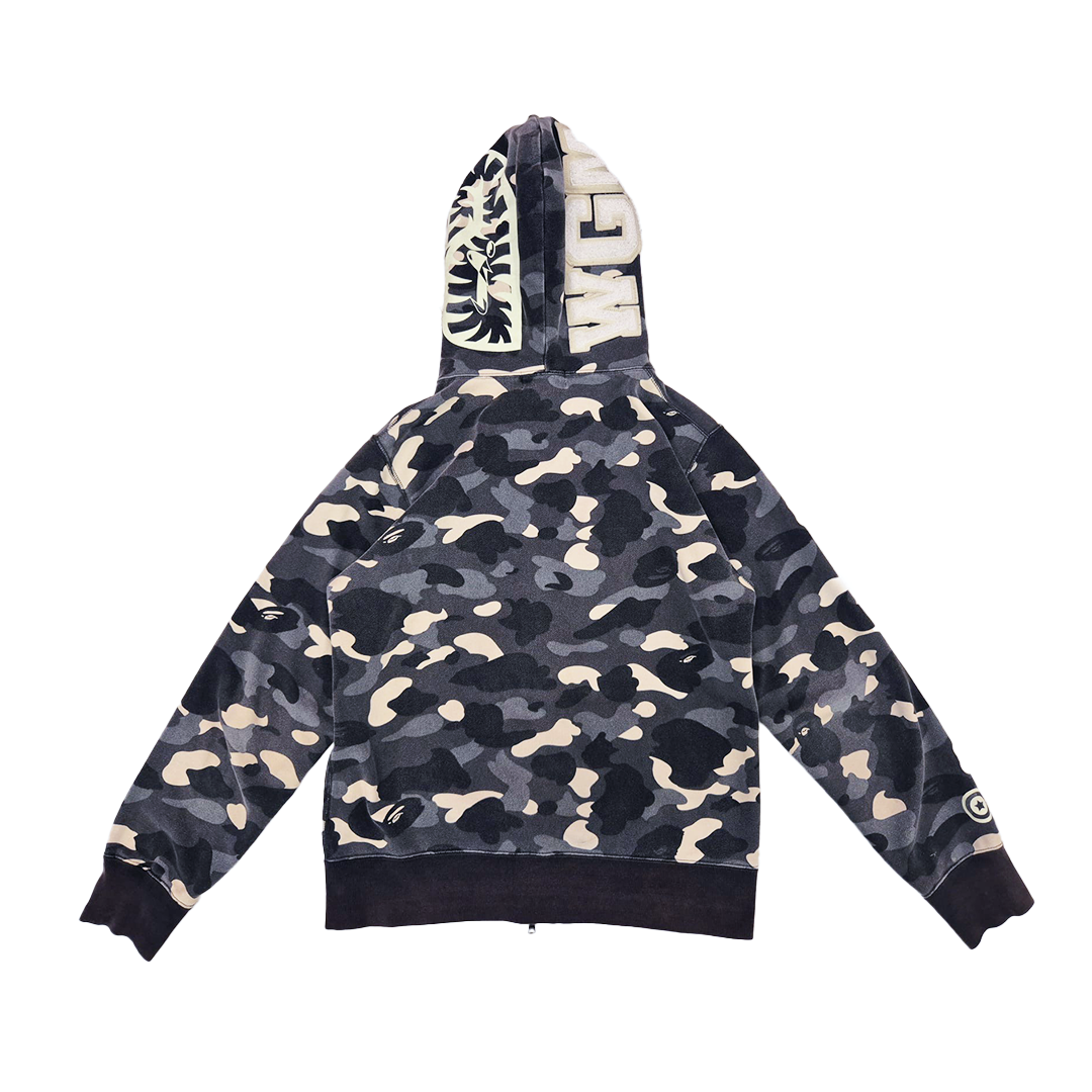 BAPE Glow in the Dark City Camo Full Zip Shark Hoodie (L)