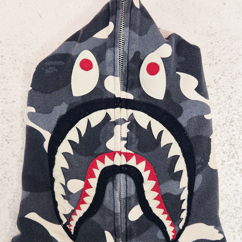 BAPE Glow in the Dark City Camo Full Zip Shark Hoodie (L)