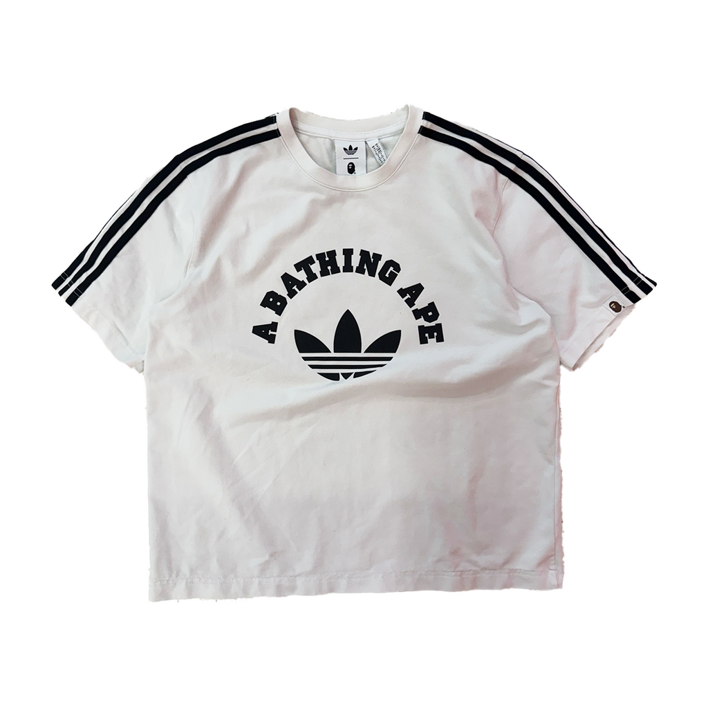 BAPE x Adidas White Tee (M - Cropped)