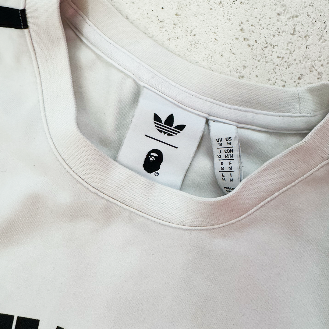 BAPE x Adidas White Tee (M - Cropped)