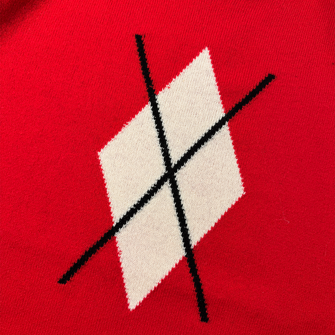 BAPE Red Argyle 90s Knit Sweater (L)