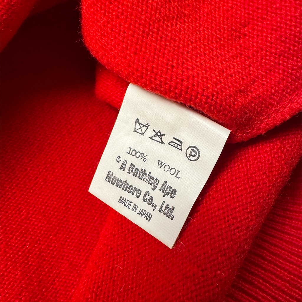 BAPE Red Argyle 90s Knit Sweater (L)