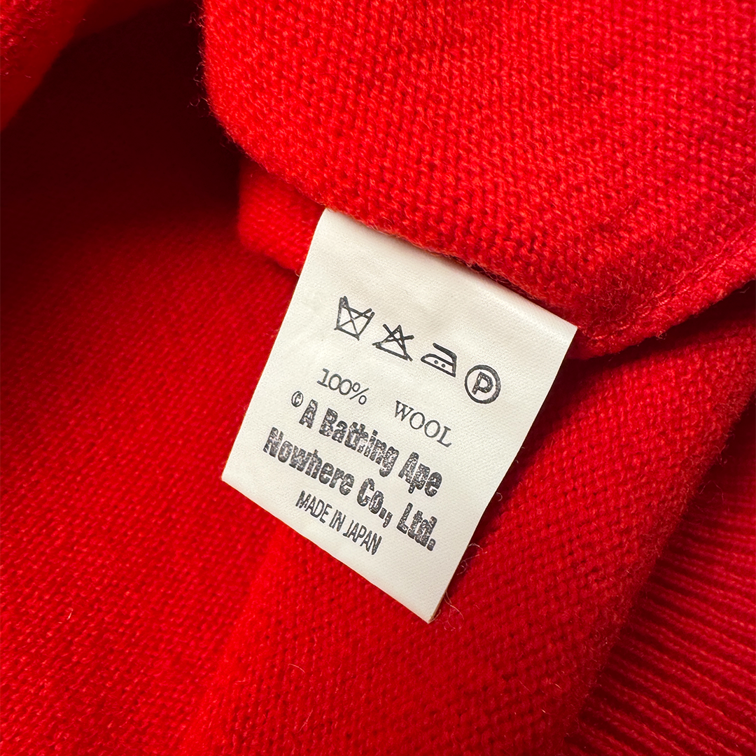 BAPE Red Argyle 90s Knit Sweater (L)