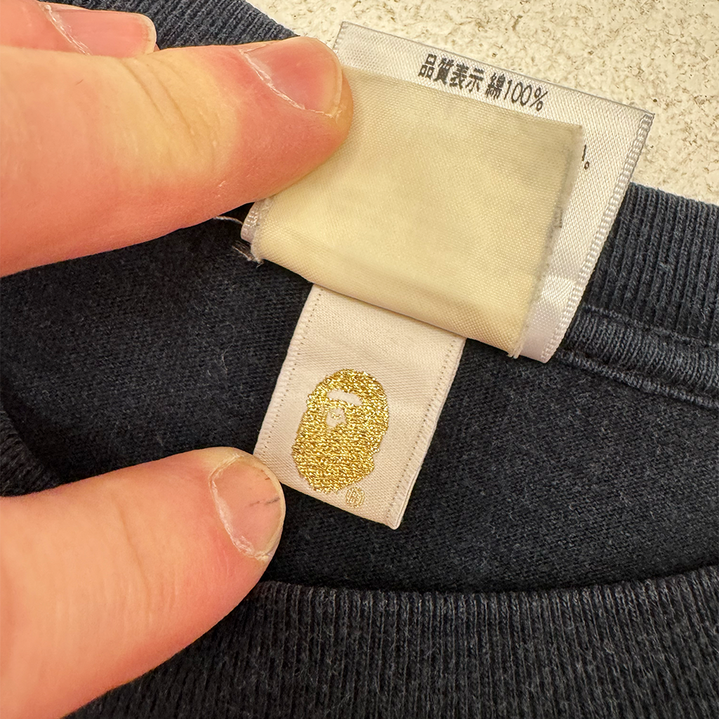 BAPE Baby Milo Glitter Print Black Tee (M)