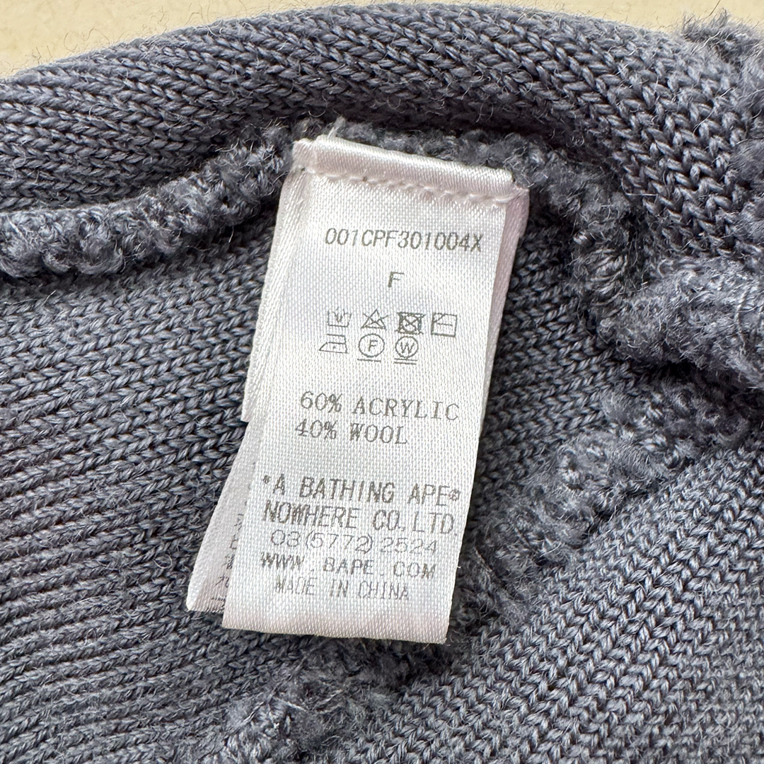 BAPE Spellout Grey Beanie (OS)