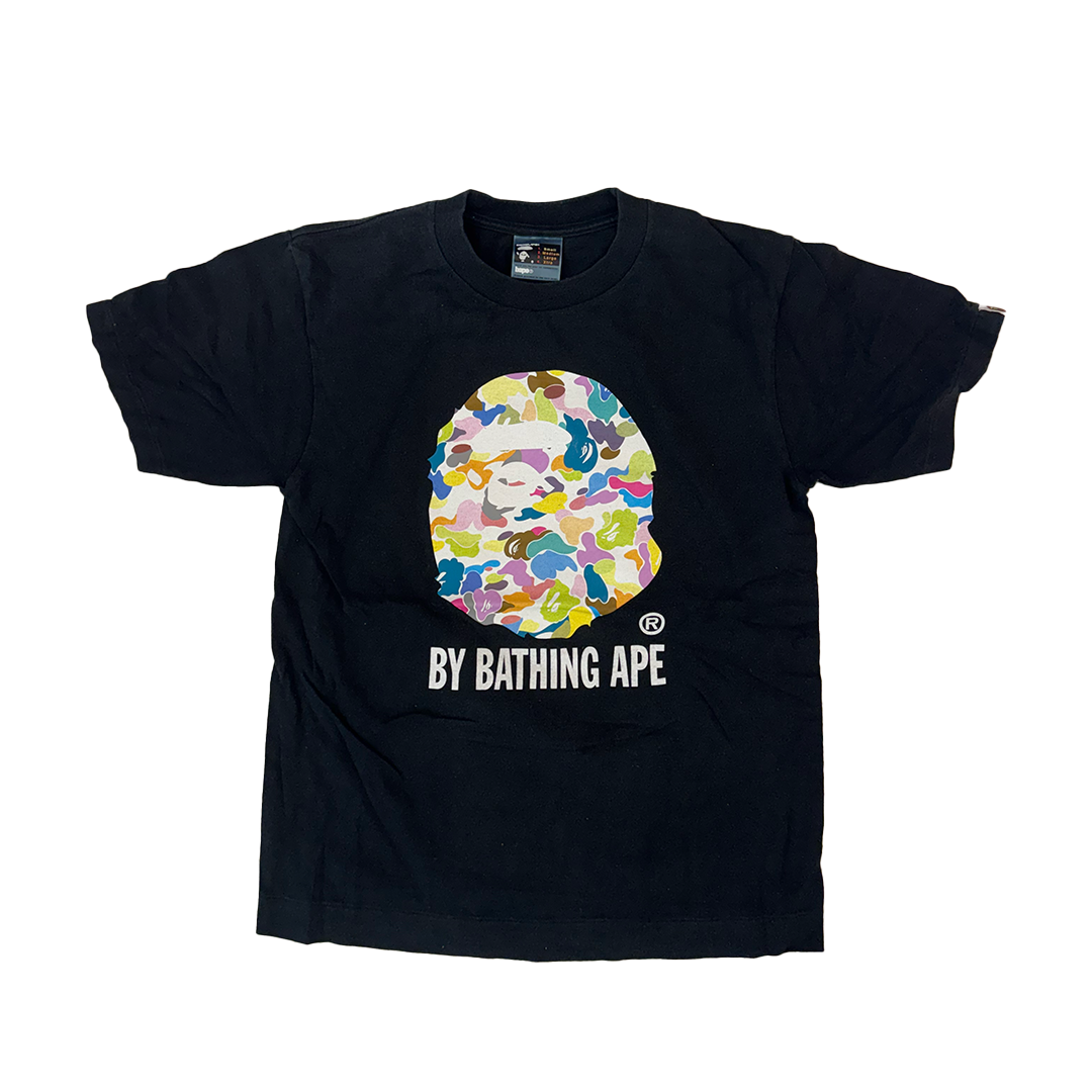 BAPE Multicolor Big Head Black Tee Vintage (S)