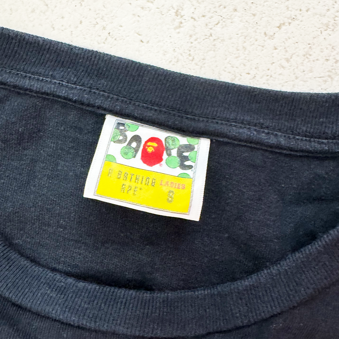 BAPE Purple Big Head Black Tee (Ladies S)