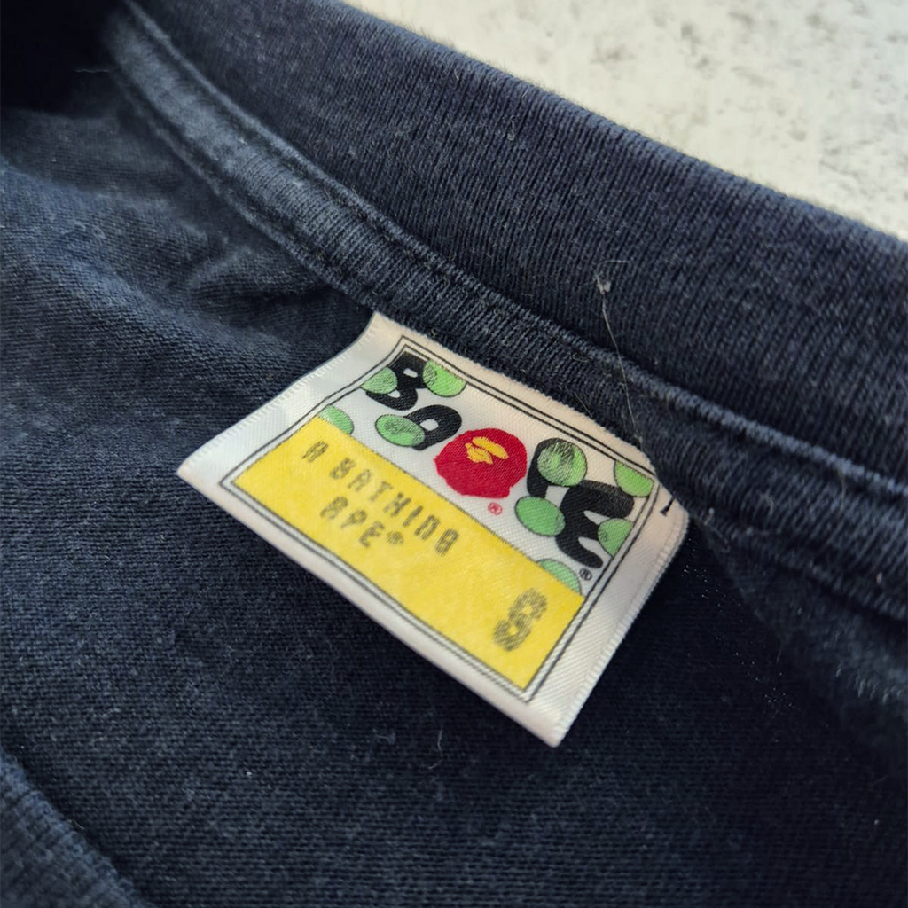 BAPE Purple Big Head Bapesta Black Tee (S)