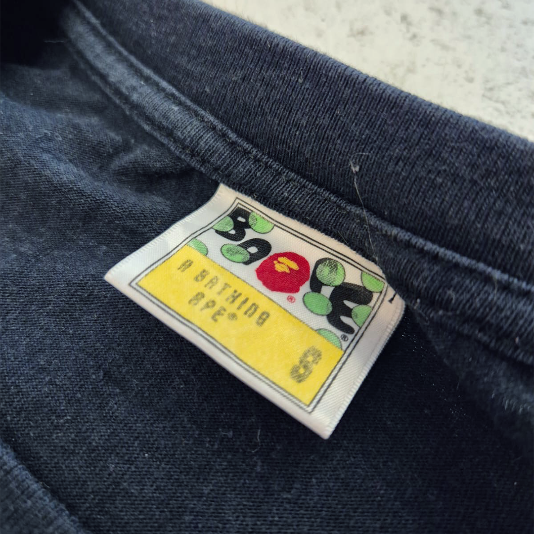 BAPE Purple Big Head Bapesta Black Tee (S)