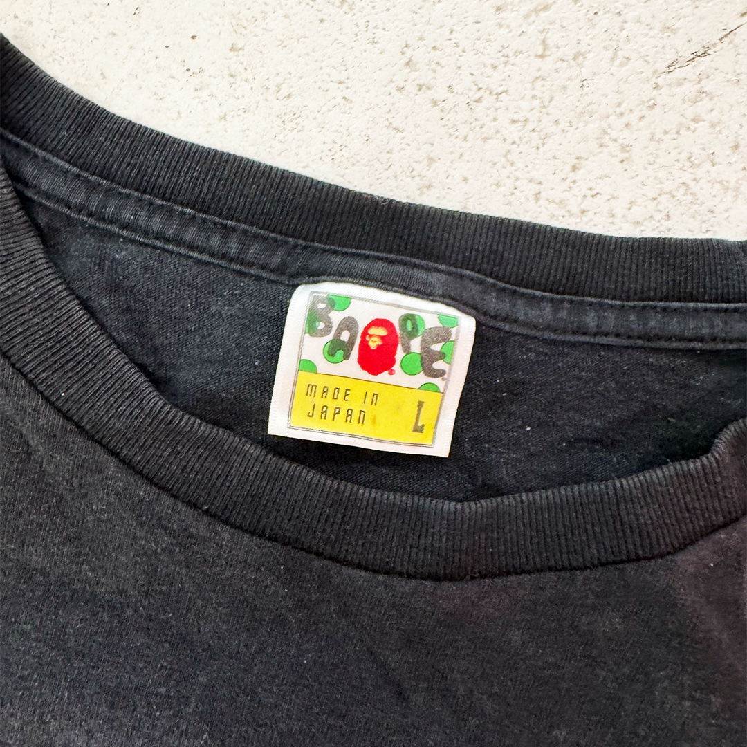 BAPE Black Camo Big Head Black Tee (L)