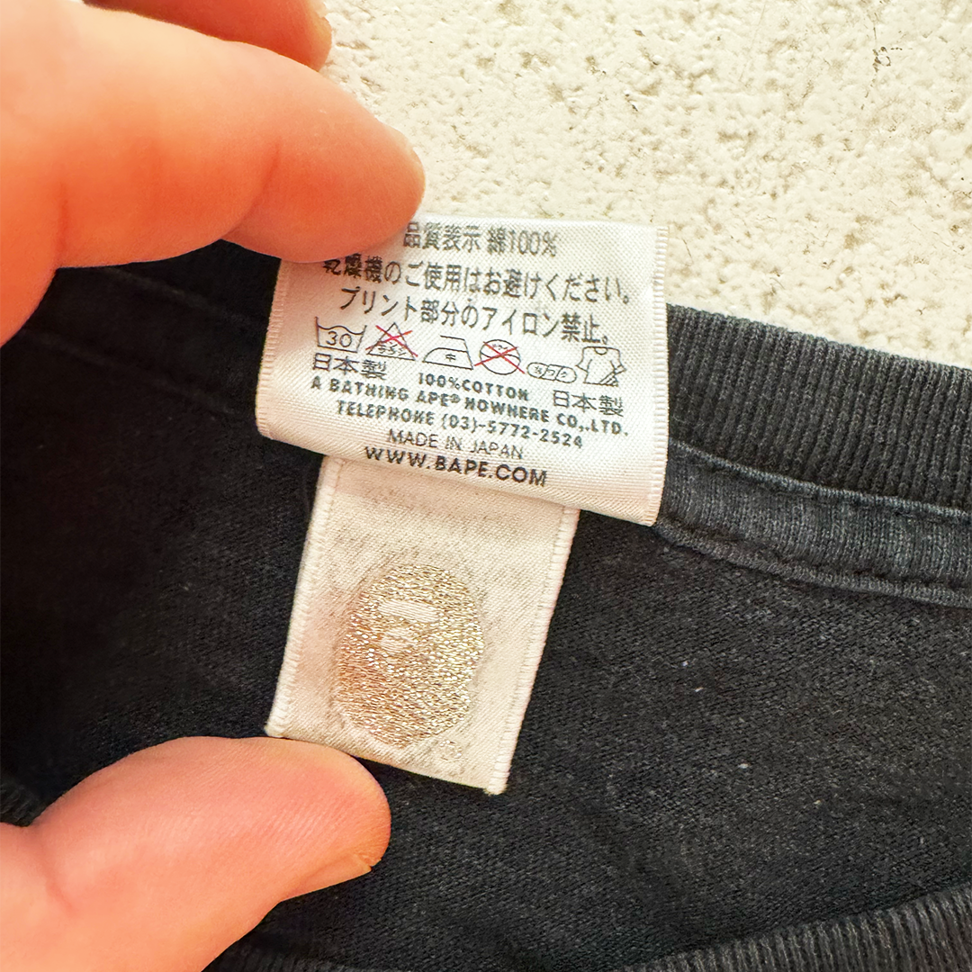 BAPE Black Camo Big Head Black Tee (L)