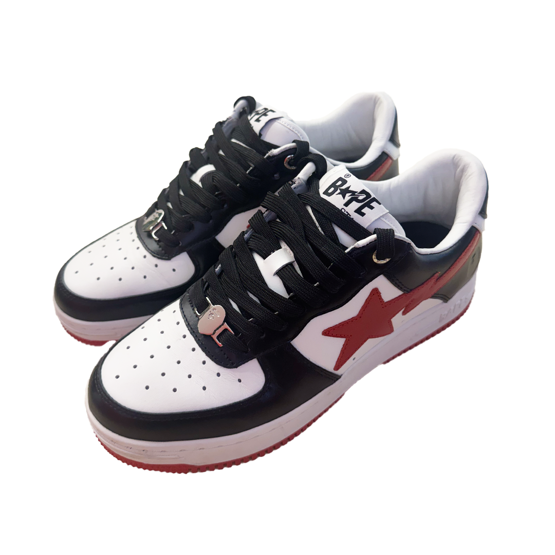 Bapesta #3 M2 White Black Red (US8 / EU41) - 9/10