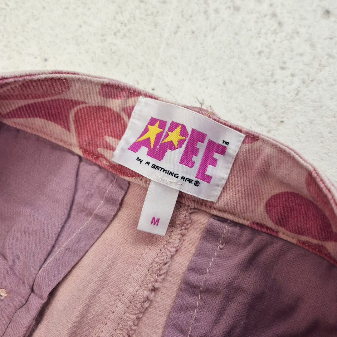 BAPE Pink Camo Women Cotton Pants (M)