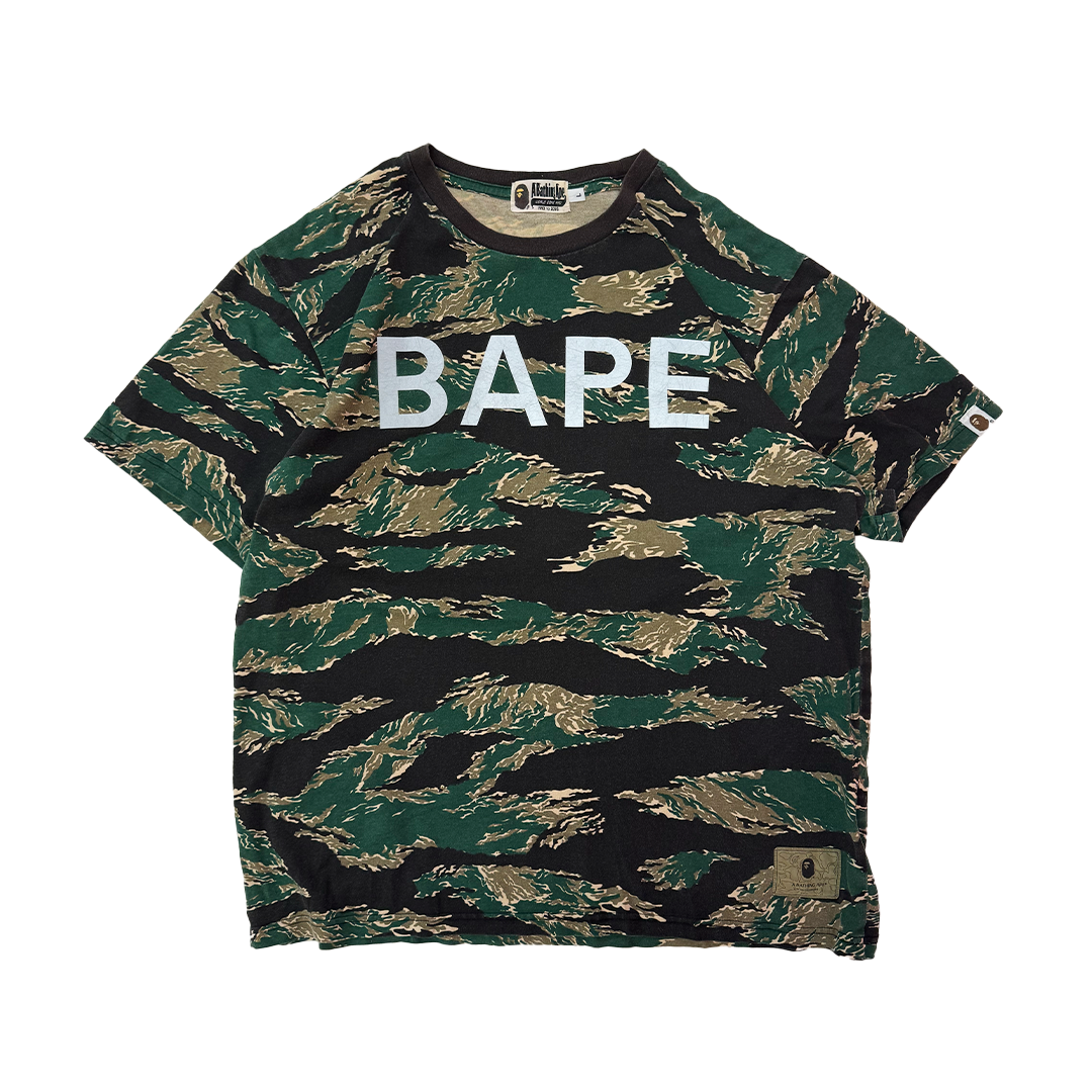 BAPE Reflective Logo Camo Tee (L)
