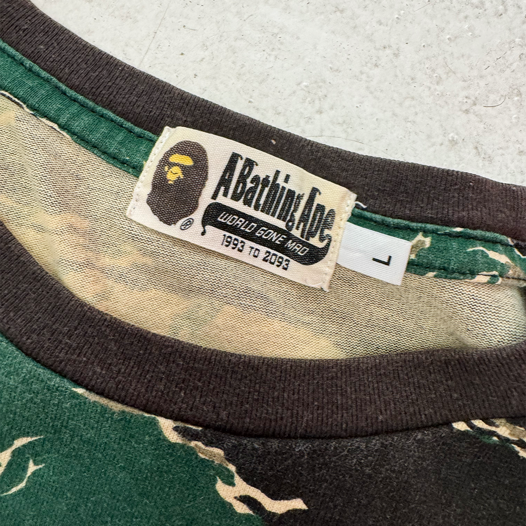 BAPE Reflective Logo Camo Tee (L)