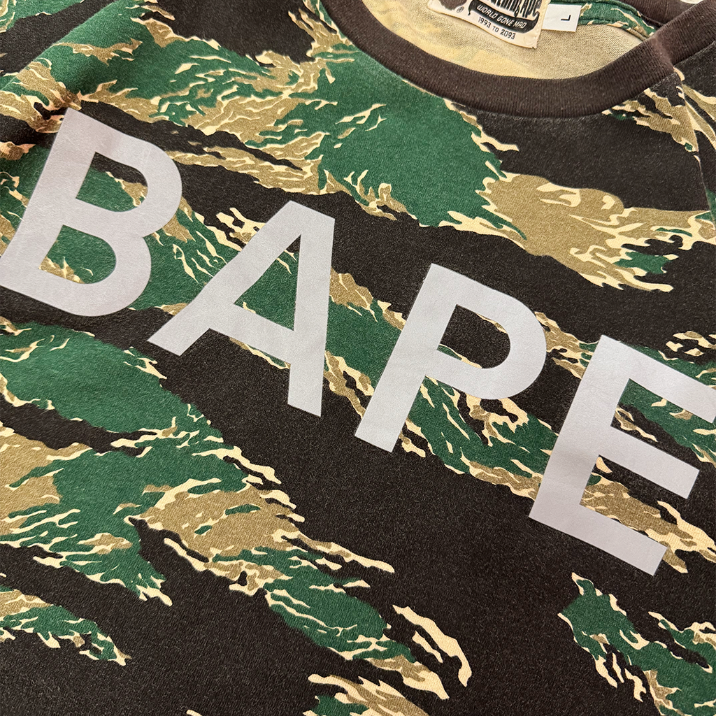 BAPE Reflective Logo Camo Tee (L)