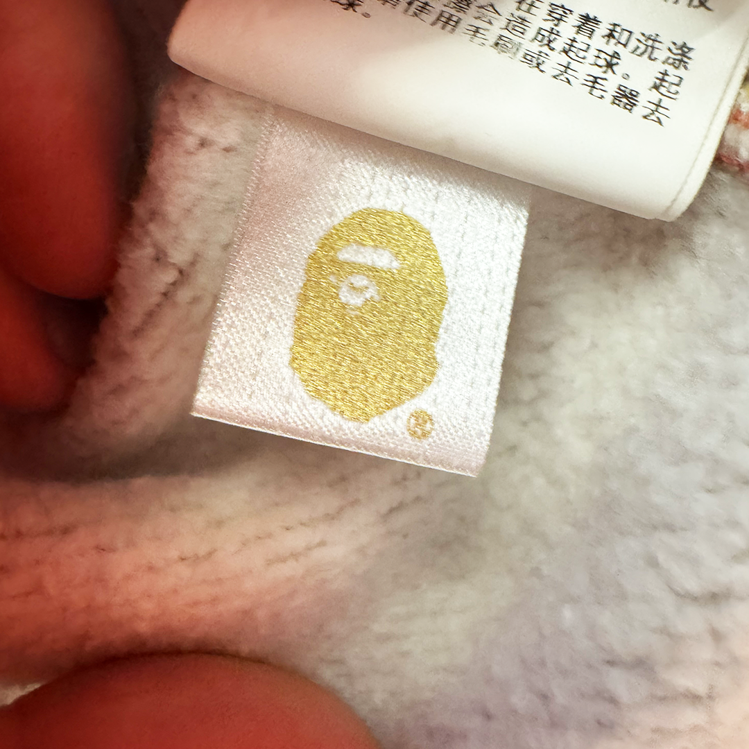 BAPE Orange Camo 1/4 Button Fleece Sweater (M)