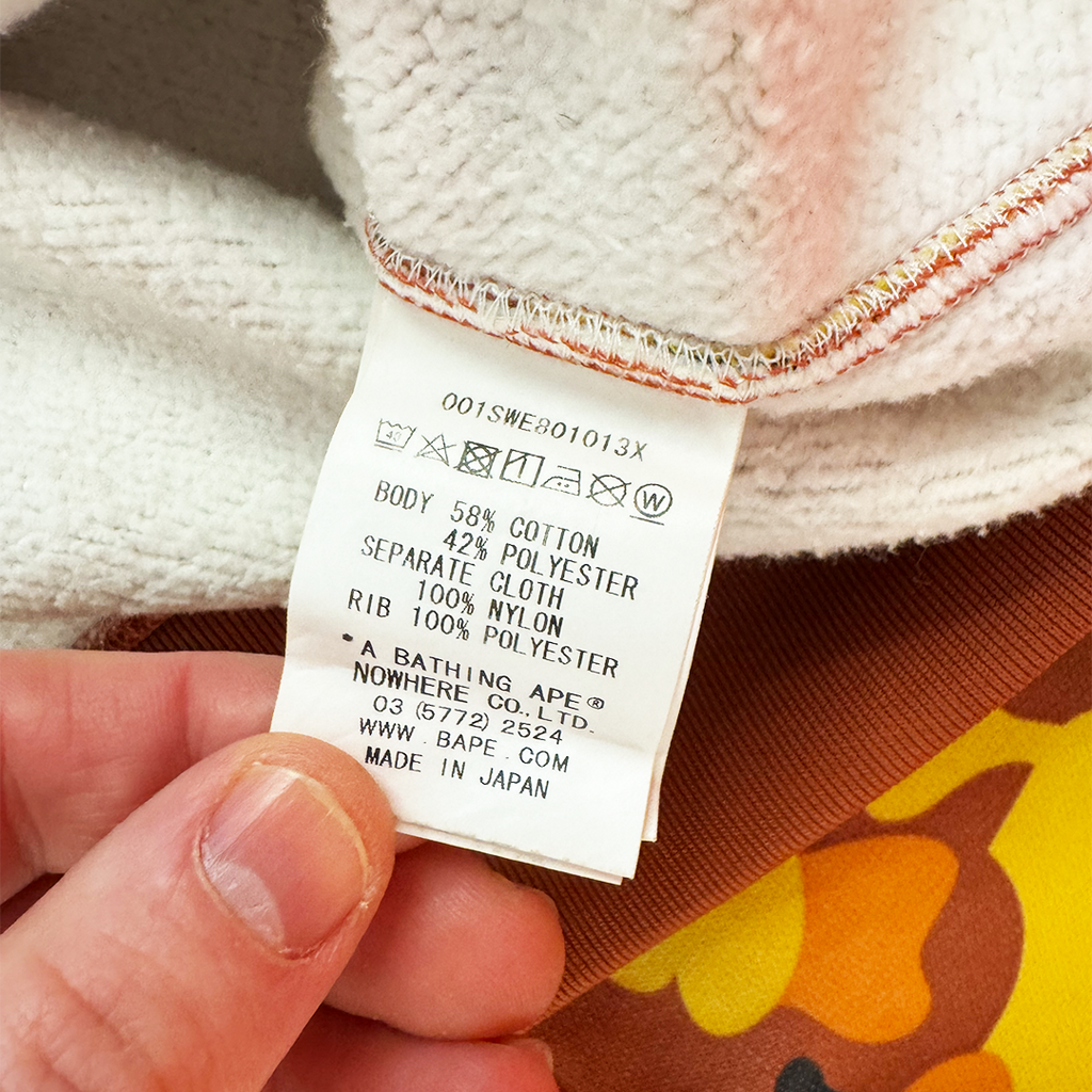 BAPE Orange Camo 1/4 Button Fleece Sweater (M)