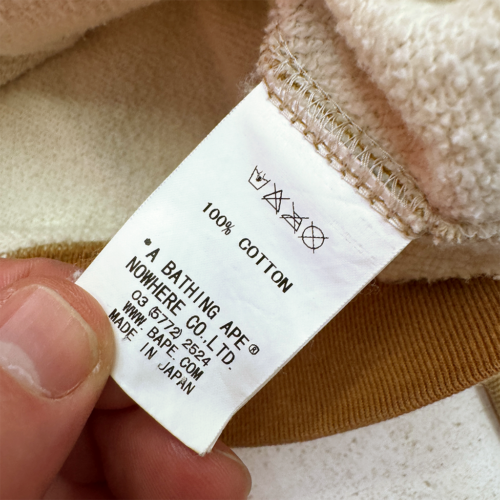 BAPE Beige Plaid Check Full Zip Hoodie (L)