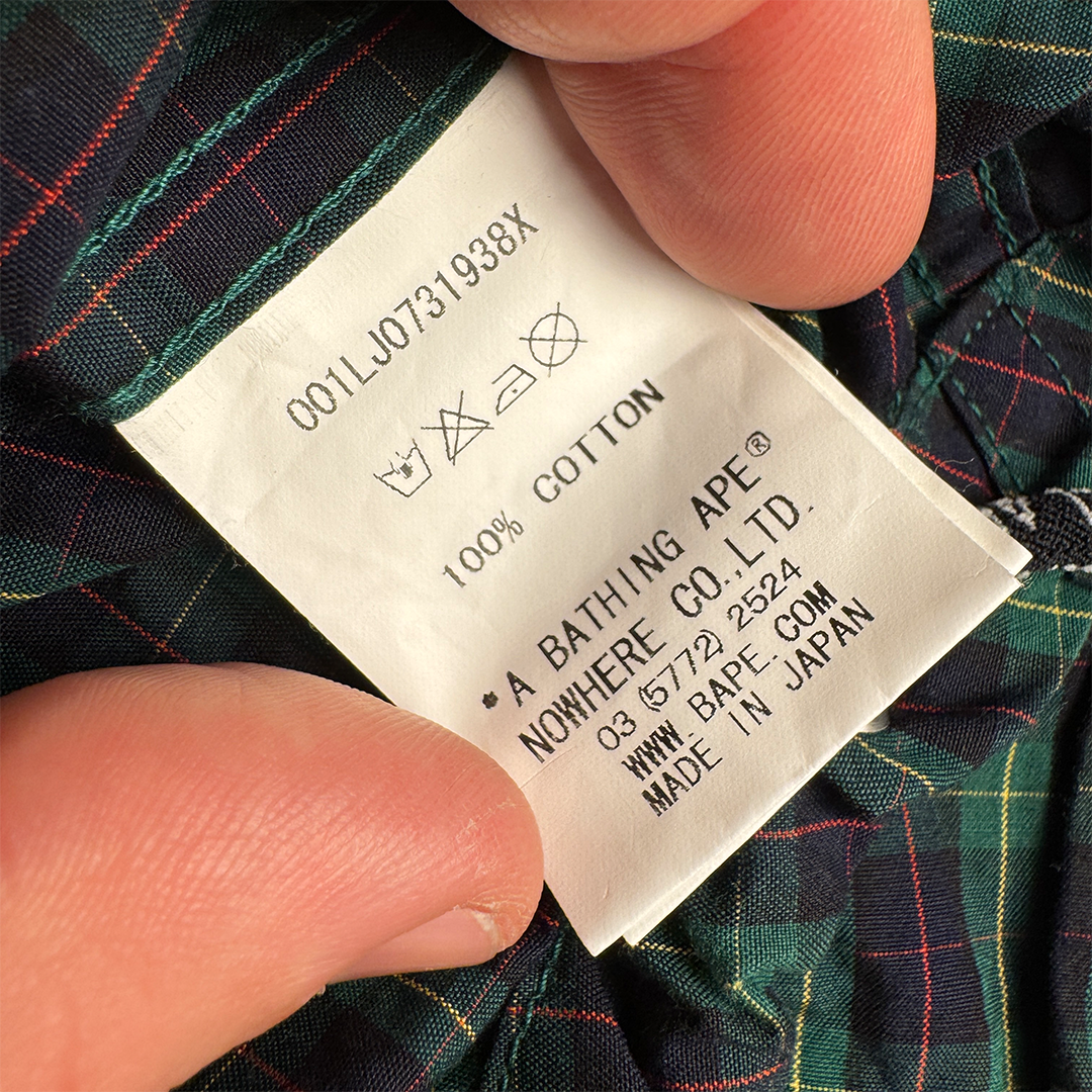 BAPE x Yoshifumi Egawa Green Check Zip-up Jacket (XL)