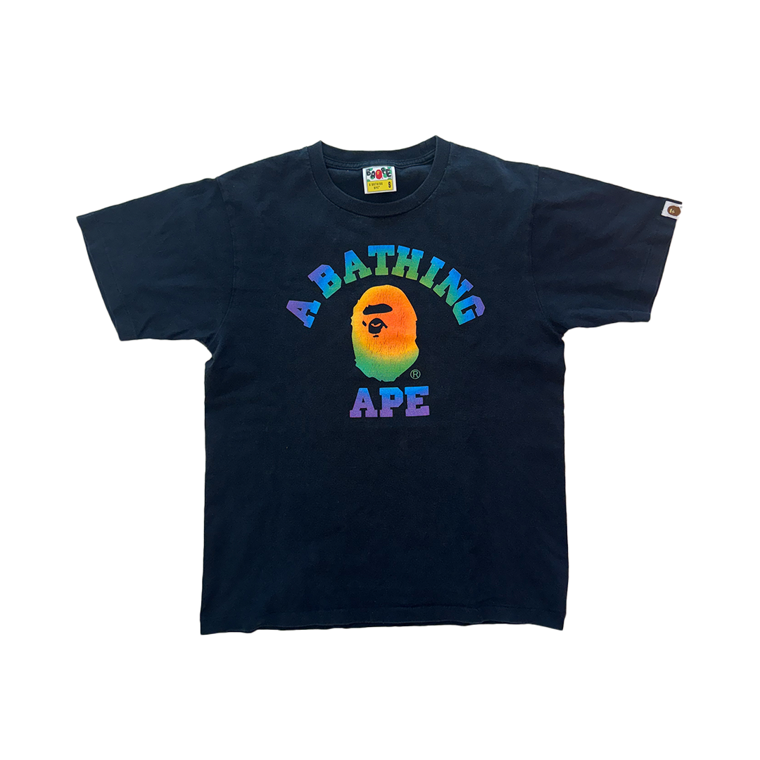 BAPE Rainbow College Black Tee (S)
