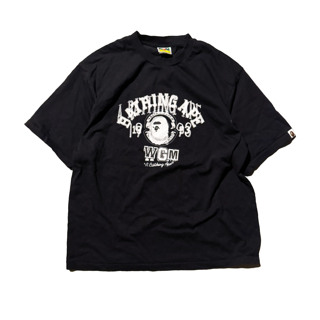 BAPE College Layered Relaxed Fit Black Tee (L)