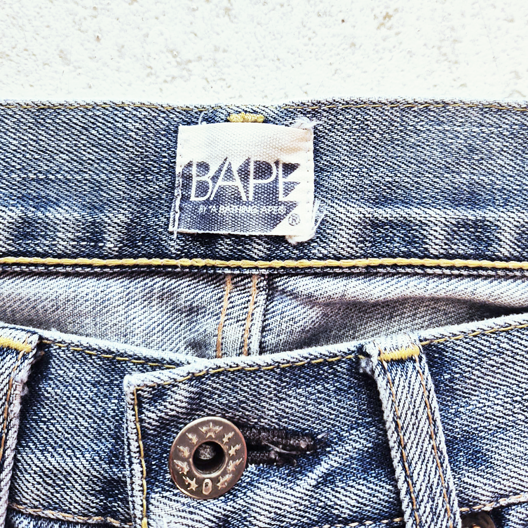 BAPE Vintage Big Head Denim Pants (M)