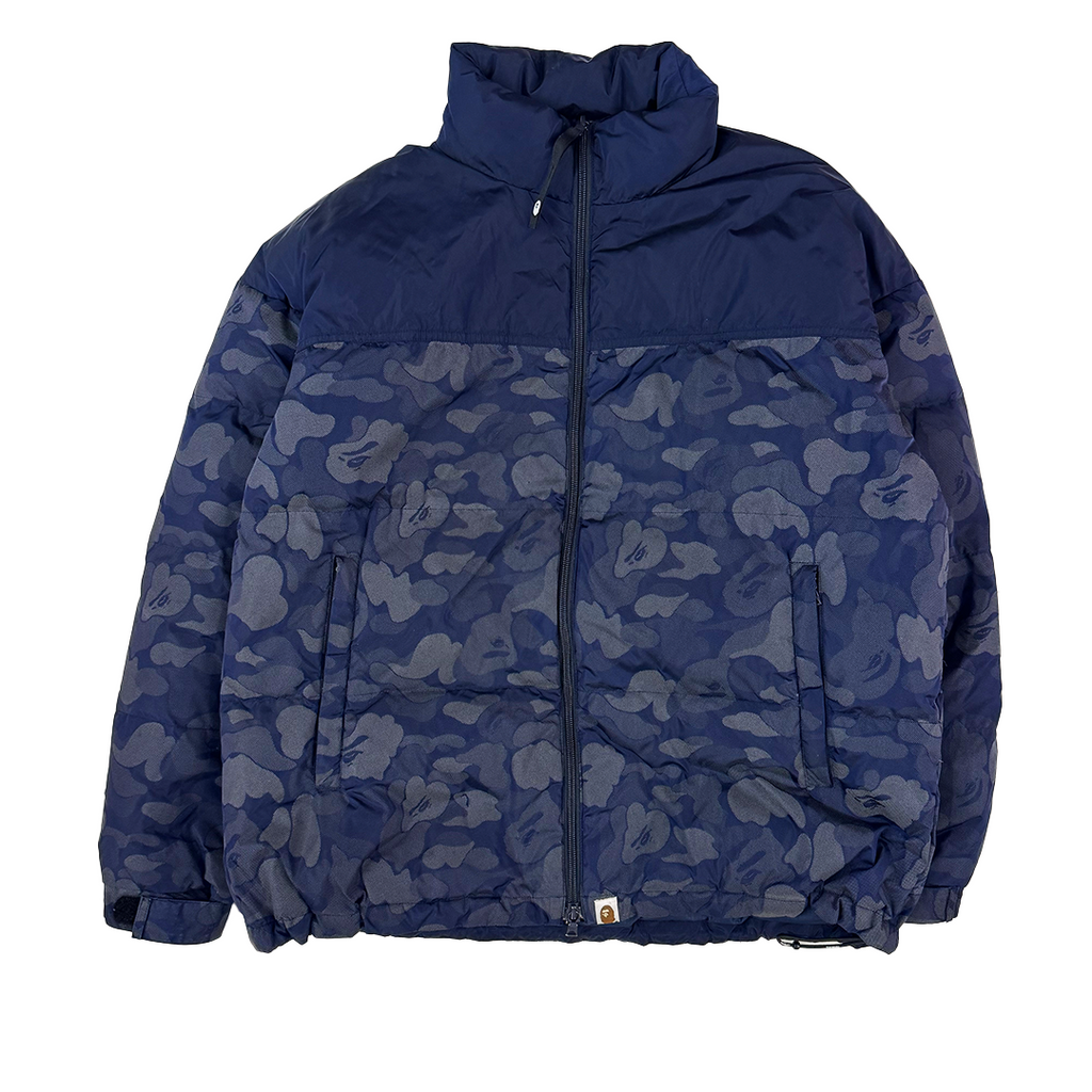 BAPE Camo Blue Puffer Jacket (M)