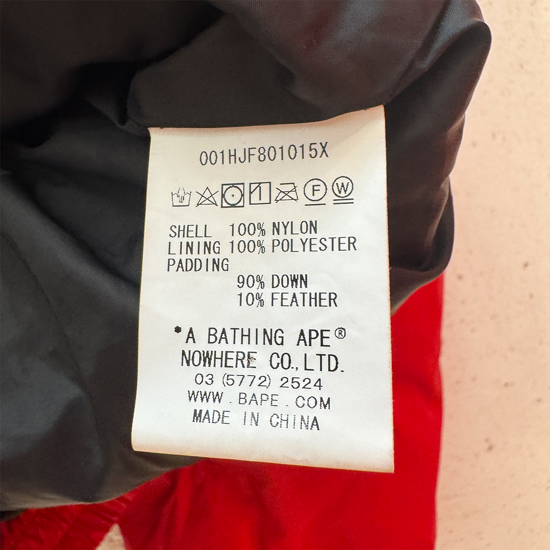 BAPE One Point Red Down Jacket (L)